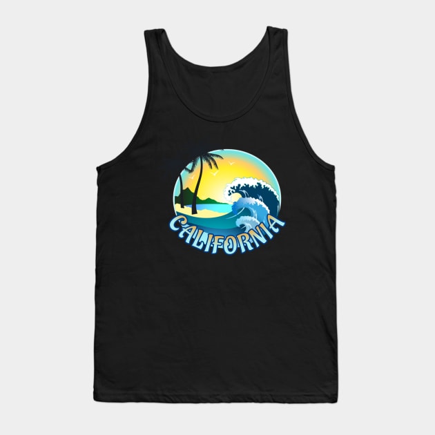 California Tank Top by Coreoceanart